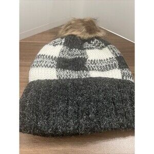 Black Plaid Beanie